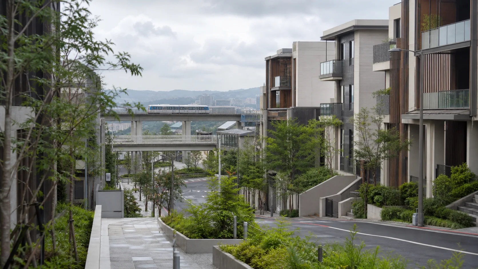 A7 重劃區住宅街廓、交通與綠意生活的日式編輯視覺