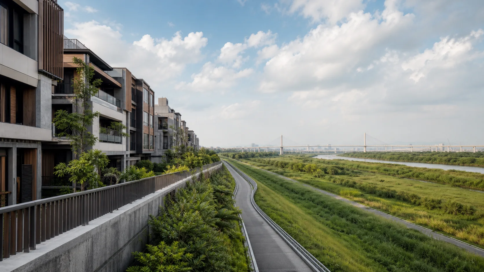 二重疏洪道重劃區住宅街廓、交通與綠意生活的日式編輯視覺